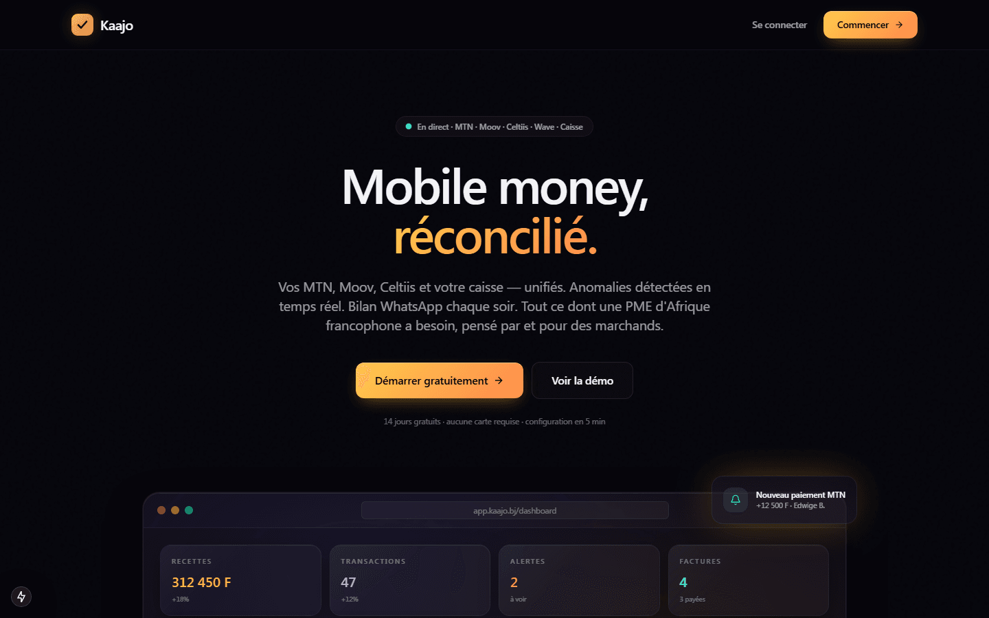 Kaajo: mobile money reconciliation and SME invoicing